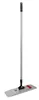 A flat mop with a silver handle and a gray mop head with red accents, isolated on a white background. Podgląd zdjęcia produktu
