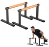 Relaxdays Parallettes, Buchenholz & Stahl, bis 120 kg, Produktbild-Vorschau 1