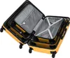 Three yellow suitcases of different sizes are nested inside each other, with the largest one open. Produktbild-Vorschau