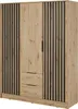 Kleiderschrank Stilo Eiche Artisan mit Lamellen – 155 cm, 3 Produktbild-Vorschau 2