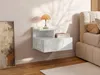 Set mit 2 Wandnachttischen - 1 Schublade - Weißer Marmor - Produktbild-Vorschau 2