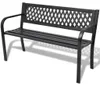 vidaXL Gartenbank 118 cm Stahl Schwarz Produktbild-Vorschau 4