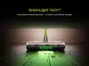 A vacuum cleaner head with green lights illuminating dust on a wooden floor. Produktbild-Vorschau