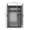 PAWS MOBEL Armadio inclinabile beige 120x52x200 cm, armadio Anteprima dell’immagine prodotto 6