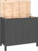 Wäschetruhe Grau 88,5x44x76 cm Massivholz Kiefer Produktbild-Vorschau 1