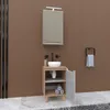 Waschbeckenunterschrank Weiß/Eiche 45 x 45 x 70 cm Produktbild-Vorschau 7