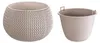Blumentopf mocca taupe Strickmuster Pflanztopf Pflanzkübel Produktbild-Vorschau 5