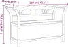 A line drawing of a bench with dimensions indicated by text and lines. Náhľad obrázku produktu