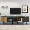 MODFU Elegante TV-kast met houtdecor en draaiende glazen Productafbeelding-voorbeeld 2