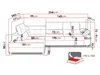 A diagram showing the dimensions of a sectional sofa, with a small illustration of a bed. Náhled obrázku produktu