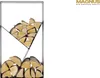 A modern metal firewood rack filled with logs, presented against a white background. Anteprima dell’immagine prodotto