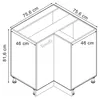 Eckschrank für Hausrat Vicco R-Line Grau 75.6 cm mit Tür, Produktbild-Vorschau 3
