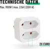 greate Doppelstecker für Steckdose 2fach bis max. 1100W - Produktbild-Vorschau 5