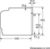 A technical drawing with dimensions for a built-in appliance. Produktbild-Vorschau