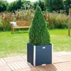 Rattan-Pflanzkübel mit Alubeschlägen Anthrazit 46 x 46 x 46 Produktbild-Vorschau 2
