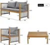 Merax 4-tlg. Gartenlounge-Set, Gartengarnitur aus Holz und Produktbild-Vorschau 7