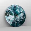 Wanduhr - Rund - Glasuhr - Wasser Stein Welle - 40x40cm - Produktbild-Vorschau 4