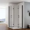 IMPTS Duschkabine Eckeinstieg 80x80cm Mattschwarz Dusche Produktbild-Vorschau 3