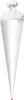 A white conical school cone with a drawstring closure at the top and a red tip at the bottom. Produktbild-Vorschau