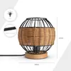 Rattan Pendelleuchte Wohnzimmer Tischleuchte Boho Käfig Produktbild-Vorschau 3