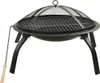 vidaXL Ohnisko a gril 2 v 1 s pokrom 56x56x49 cm Oceľ Náhľad obrázku produktu 1