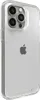 A clear, studio shot of a transparent phone case on a white background, showing the back of an iPhone. Anteprima dell’immagine prodotto