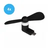 4x USB-C Handy Ventilator Schwarz – Mini Ventilator für Produktbild-Vorschau 1