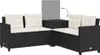 vidaXL Gartensofa in L-Form mit Tisch und Kissen Schwarz Produktbild-Vorschau 6
