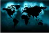 MuchoWow® Poster Weltkarte - Schwarz - Blau 30x20 cm - Produktbild-Vorschau 1