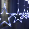 138 LED Stern Lichtervorhang Kaltweiß Lichterkette 8 Produktbild-Vorschau 3