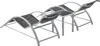 Three lounge chairs and a small table are arranged in a line against a white background. Voir les images du produit
