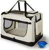 Juskys Hundetransportbox Lassie Stoff Beige faltbar mit Produktbild-Vorschau 1