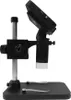 A digital microscope on a stand, shown against a white background. Produktbild-Vorschau