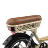 Close-up of the rear of an electric bicycle, focusing on the seat, taillight, and part of the wheel. Produktbild-Vorschau
