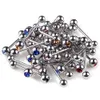10 Stück Uni Punk Mixed Rhinestone Ball Barbell Produktbild-Vorschau 5
