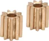 Two brass gears are shown against a white background. Voir les images du produit