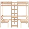 Hochbett mit Schreibtisch & Stühlen 80x200 cm Massivholz Produktbild-Vorschau 4