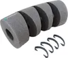 A product shot of pipe insulation and clips on a white background. Produktbild-Vorschau