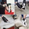 Four images showing the steps of cleaning a car's leather interior. Podgląd zdjęcia produktu