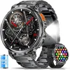 Smartwatch Herren Militär mit 1000mAh Akku/LED-Licht,1,85” Produktbild-Vorschau 1