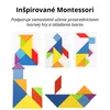 Drevené tangramové puzzle pre deti – farebná sada v kovovej Náhľad obrázku produktu 2