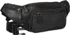 A black leather fanny pack is shown against a white background. Voir les images du produit