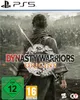 The image is a product shot of the video game 'Dynasty Warriors - Origins' for PS5. It features the game's cover art, showing a warrior in the foreground with a large army in the background. There are also age rating icons and logos present. Produktbild-Vorschau