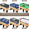 A collage of images showcasing a multi-game table with different game setups. Podgląd zdjęcia produktu