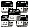 5 x Maxell 317 Uhren Batterie Knopfzelle SR516SW SR62 Neu Produktbild-Vorschau 1