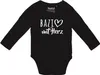 Huuraa Baby Body Bazi mit Herz 62 Black  Baumwolle Produktbild-Vorschau 1