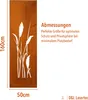 A rusted metal panel with a white pampas grass design, showing dimensions and descriptive text. Produktbild-Vorschau