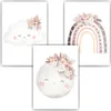 Mond Regenbogen Wolke Boho Bilder 3er Set DIN A4 Produktbild-Vorschau 1