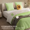 Bettwäsche 140x210cm 4teilig Grün Weiß Wendebettwäsche Set Produktbild-Vorschau 8
