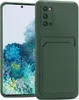 A green smartphone case with a card slot is shown next to a smartphone. Produktbild-Vorschau